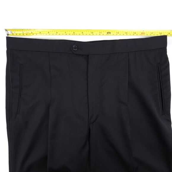 ARMANI COLLEZIONI Tuxedo Jacket Pleated Pants Formal Suit Set Black Old Money - Picture 10 of 16